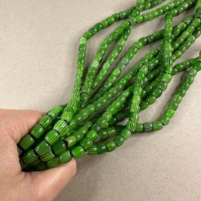 Vidrio de Murano Barril 8 x 7.5 mm Verde (VCBM08MIX)