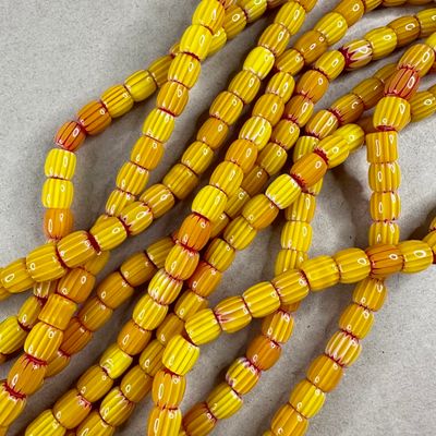 Vidrio de Murano Barril 8 x 7.5 mm Amarillo (VCBM08MIX)