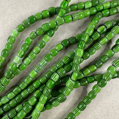 Vidrio de Murano Barril 8 x 7.5 mm Verde (VCBM08MIX)