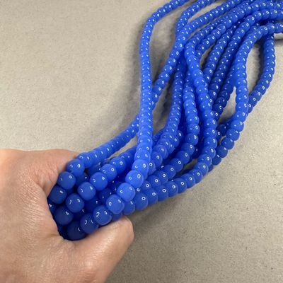 Vidrio Barril Jelly 8 x 6 mm Azul Francia (VCB08MIX)
