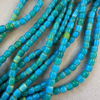Vidrio de Murano Barril 8 x 7.5 mm Aqua (VCBM08MIX)