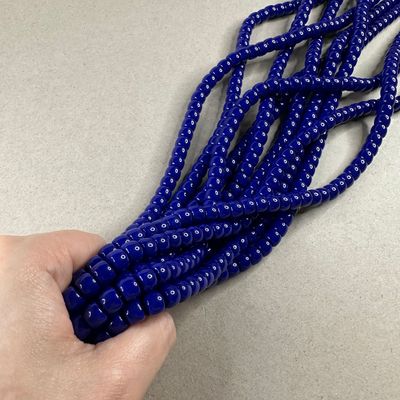 Vidrio Barril Opaco 8 x 6 mm Azul Marino (VCB08MIX)