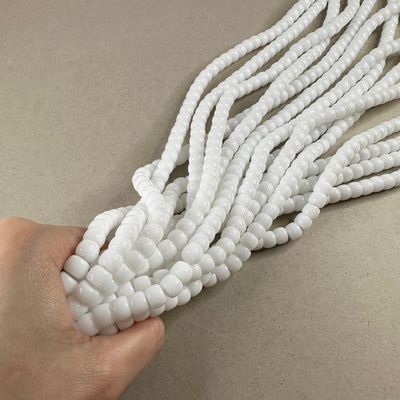 Vidrio Barril Opaco 8 x 6 mm Blanco (VCB08MIX)