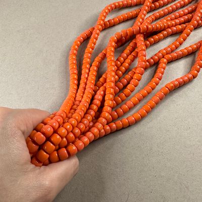Vidrio Barril Opaco 8 x 6 mm Naranja (VCB08MIX)