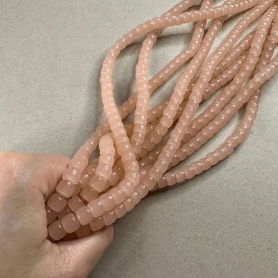 Vidrio Barril Jelly 8 x 6 mm Rosa Francés (VCB08MIX)