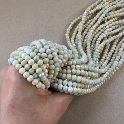 Cristal Dona Facetada STONE Lustre 6 x 4 mm Amarillos y Verdes (VCAF06MIX)