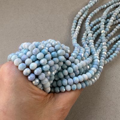 Cristal Dona Facetada STONE Lustre 6 x 4 mm Celestes (VCAF06MIX)