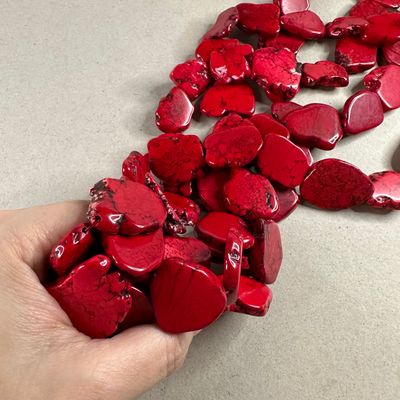 Piedra Natural Magnesita Nuggets Chatos XL 28-36 x 18-24 x 6 mm Rojo