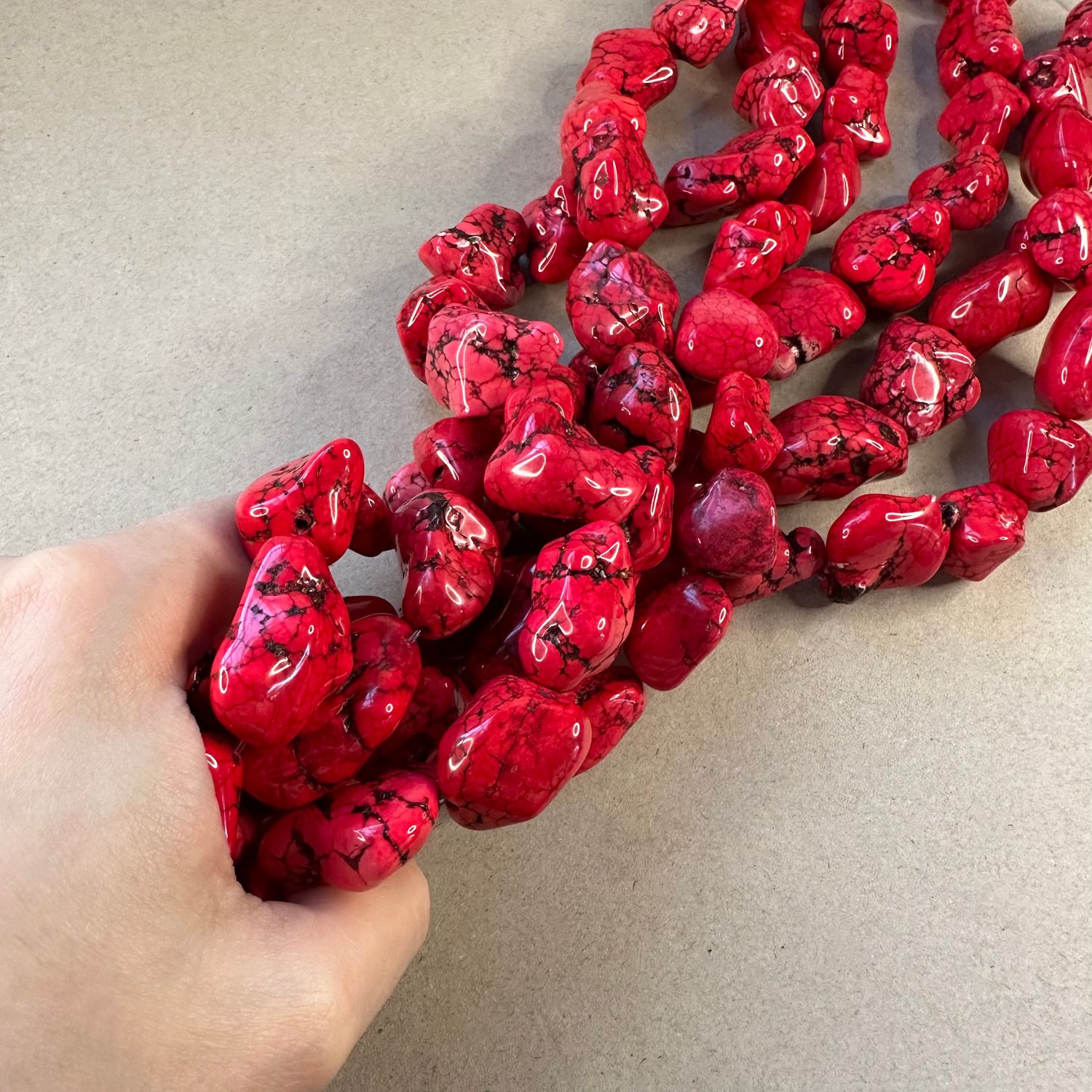 Piedra Natural Magnesita Nuggets XG 45 x 10 x 55 x 22 Rojo