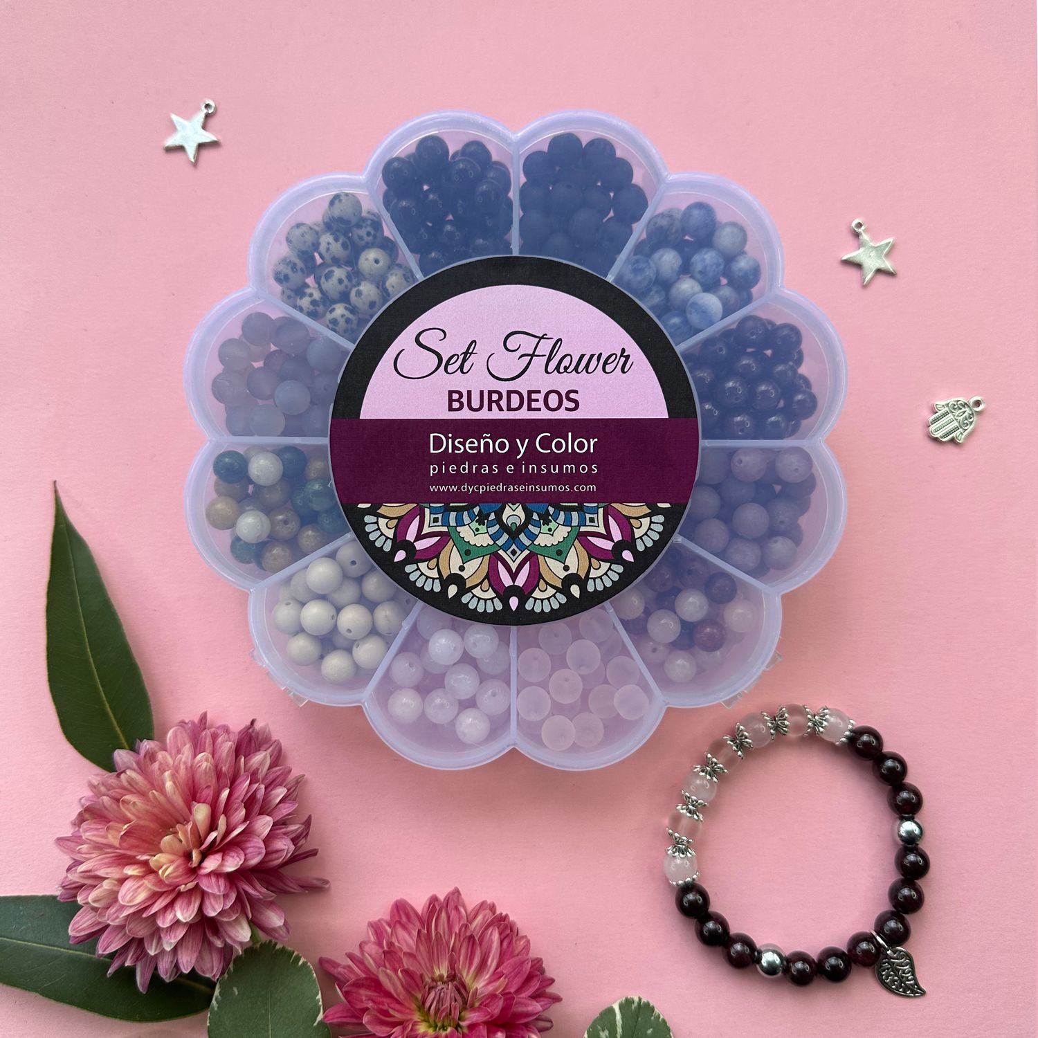 Set Flower Burdeos
