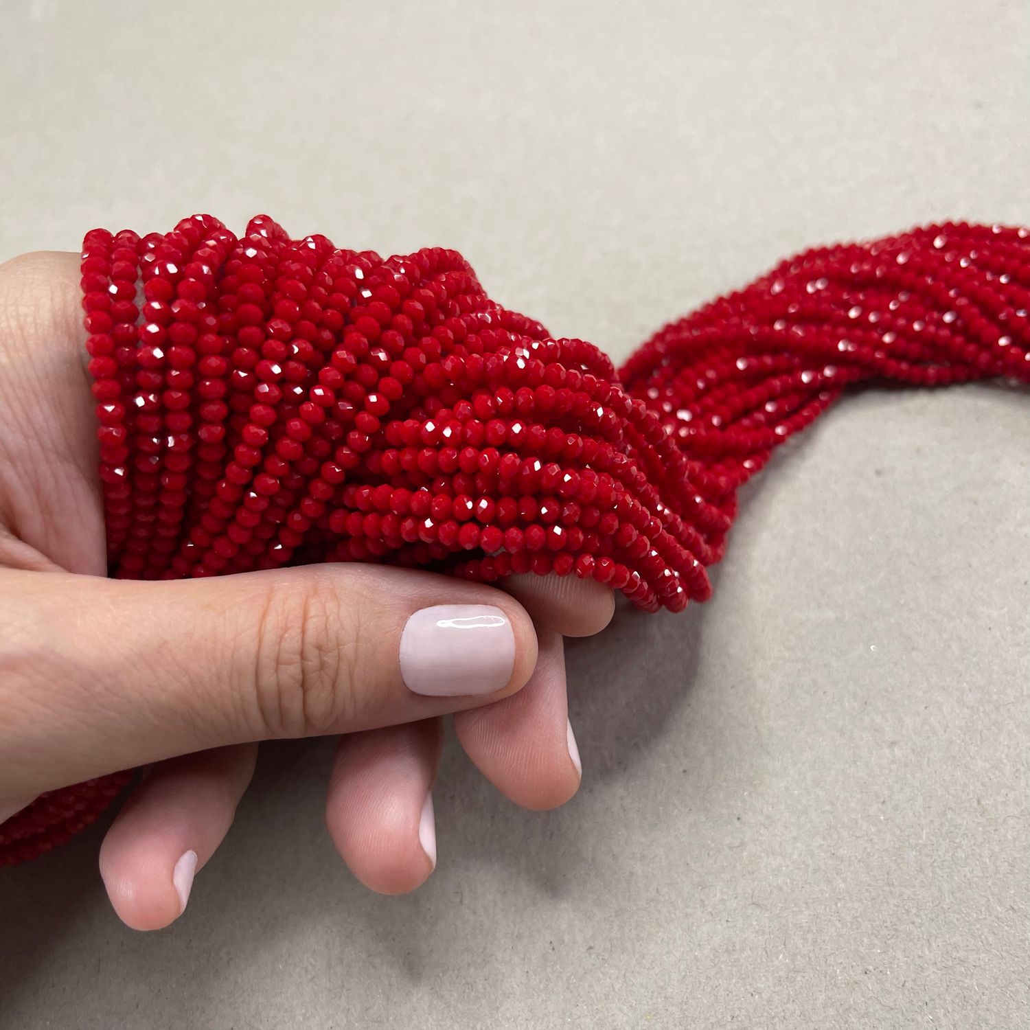 Cristal Dona Facetada Opaca 3 x 2.5 mm Rojo