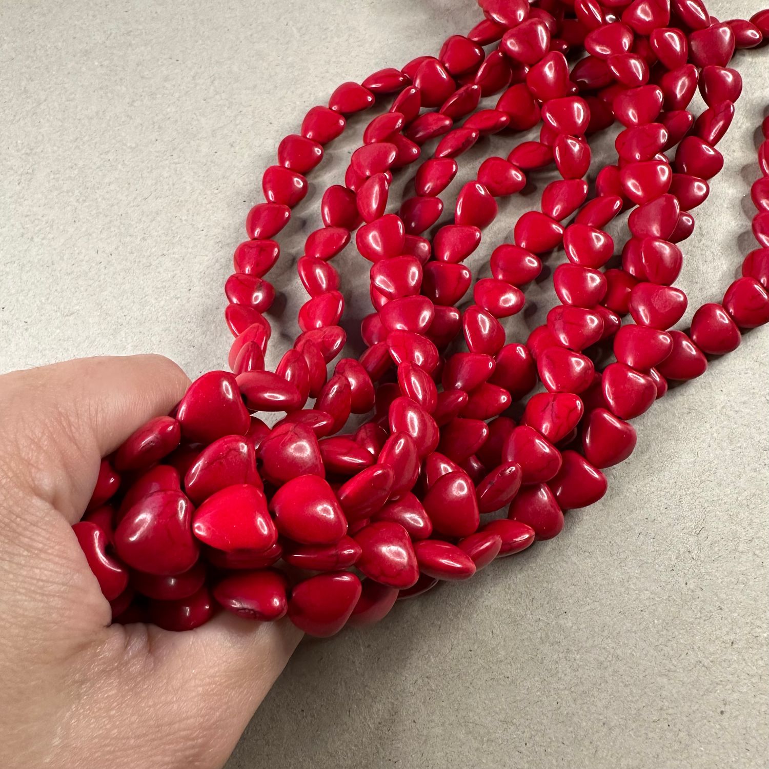 Piedra Sintética Turquesa Corazón 12 x 12 x 12 mm Rojo