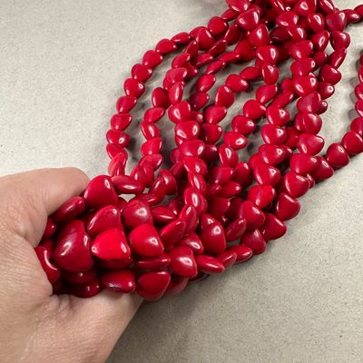 Piedra Sintética Turquesa Corazón 12 x 12 x 12 mm Rojo