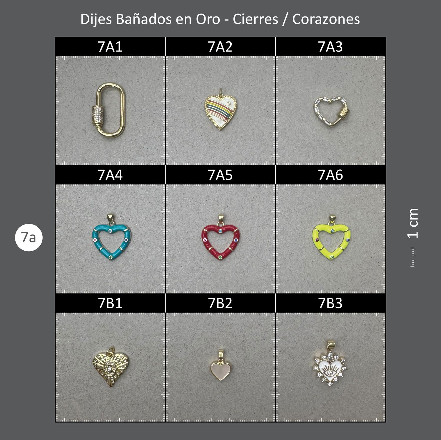 Dijes Bañados CAJA 07A Corazones / Cierres