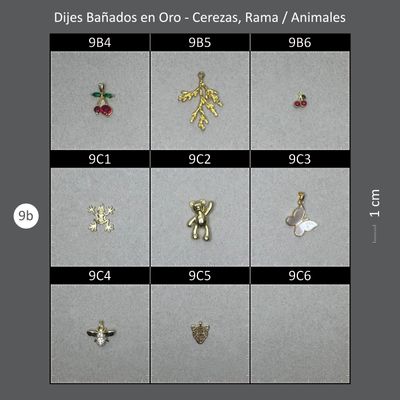 Dijes Bañados CAJA 09B Cerezas, Rama, Animales