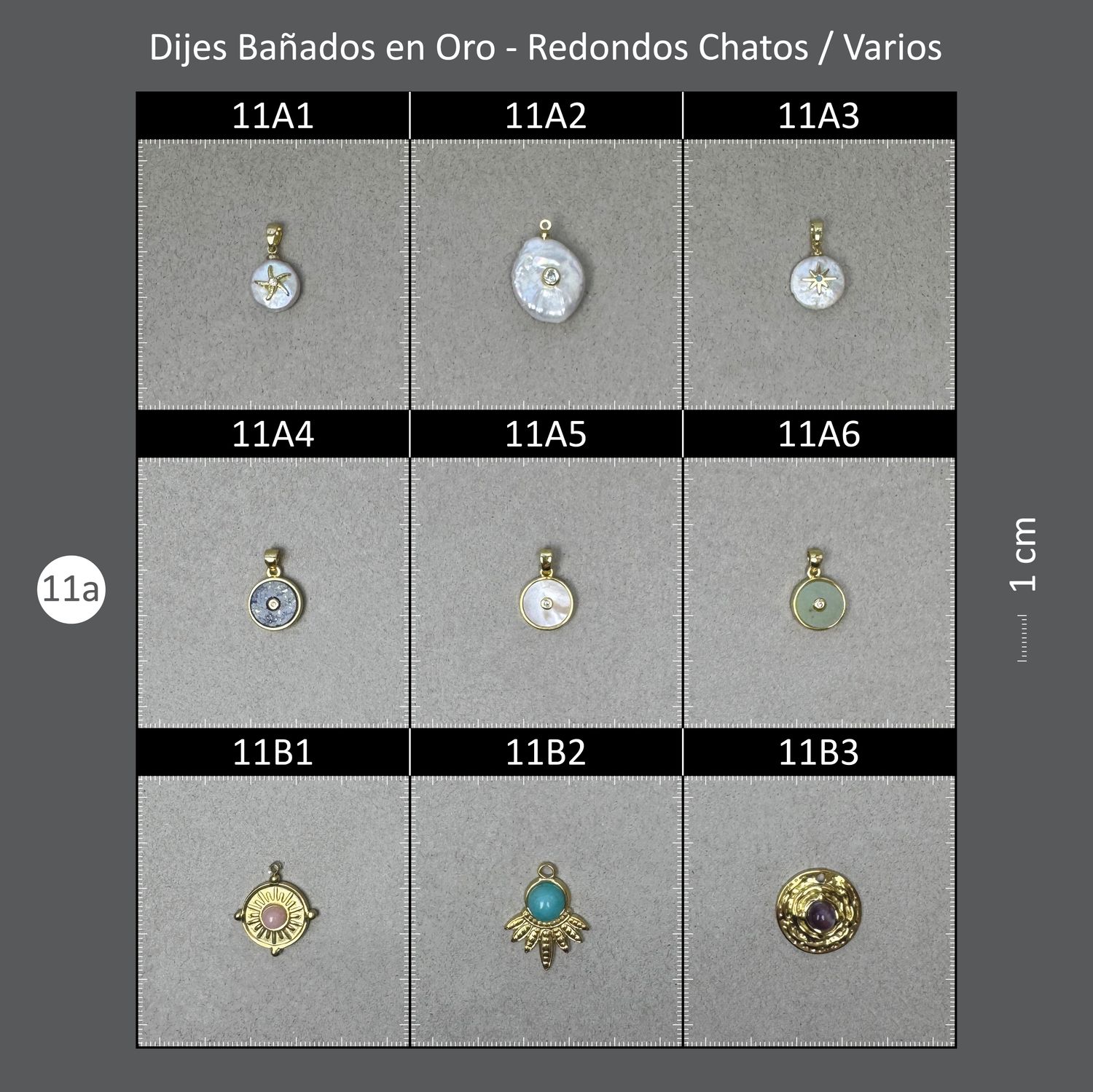 Dijes Bañados CAJA 11A Redondos Chatos / Varios