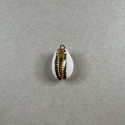 Dije Buzios Naturales Terminación Dorada 25 x 15 x 8 mm