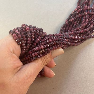 Piedra Natural Jade de Malasia 4 x 3 mm Gaspeado Ciruela