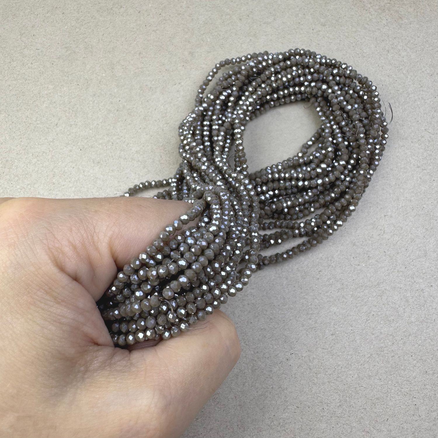 Cristal Dona Facetada Opaca Lustre 3 x 2.5 mm Habano