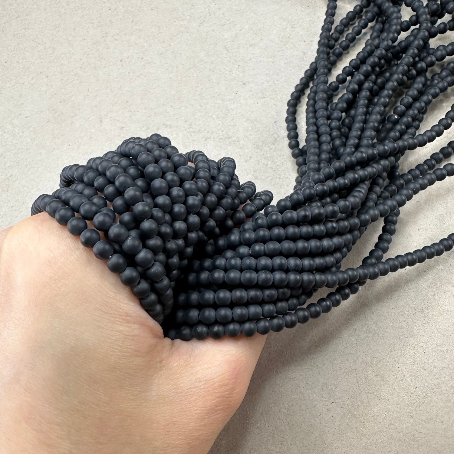 Piedra Natural Agata Ónix Redonda Esmerilada 4 y 6  mm, Tamaño: 4 mm / (PNAG09RE04) AGOTADO