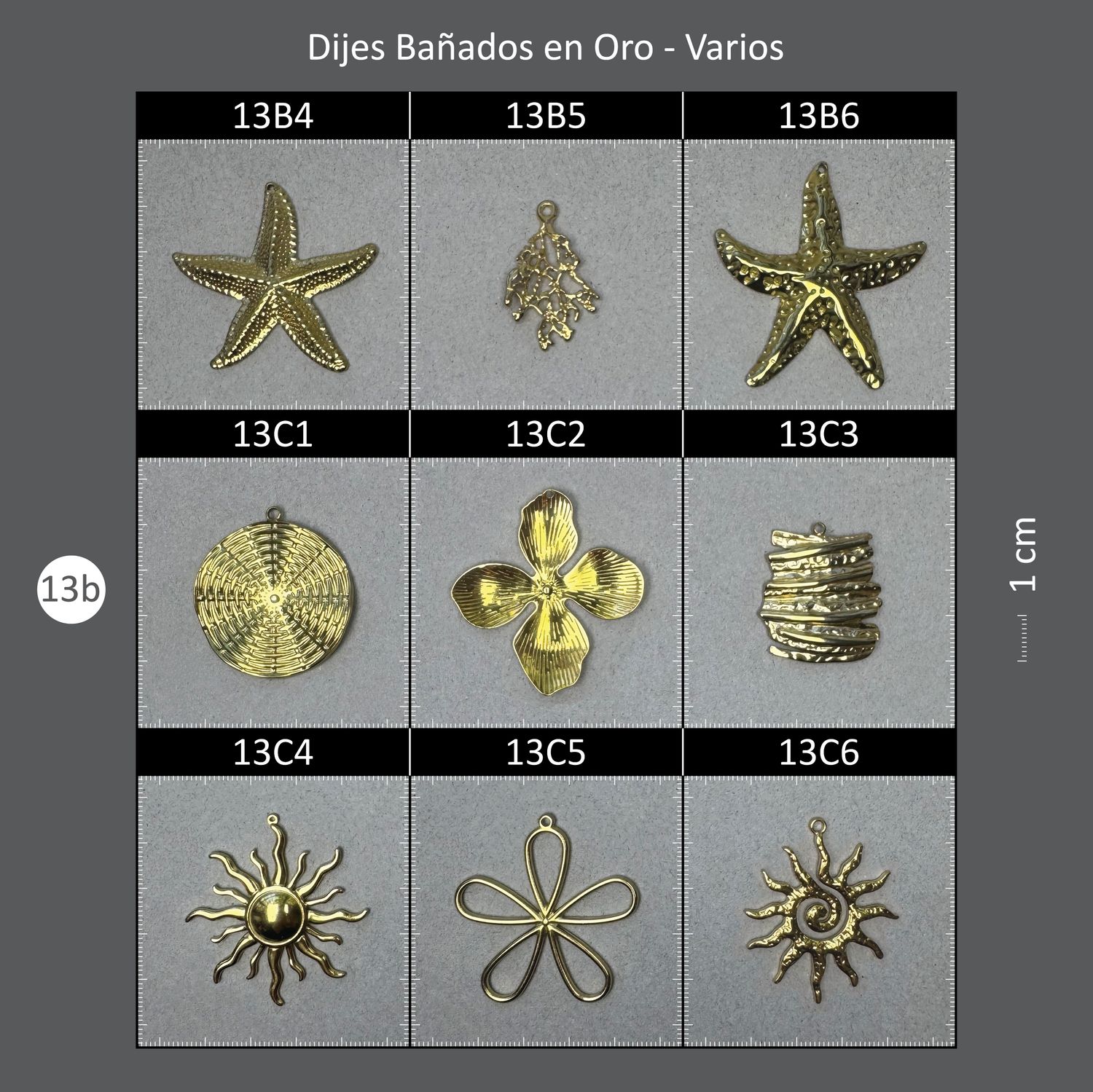 Dijes Bañados CAJA 13B Varios (Base Acero)