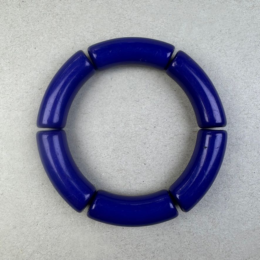 Acrílico Tubo Curvado SMILE 34.5 x 13 x 11 mm Azul Marino