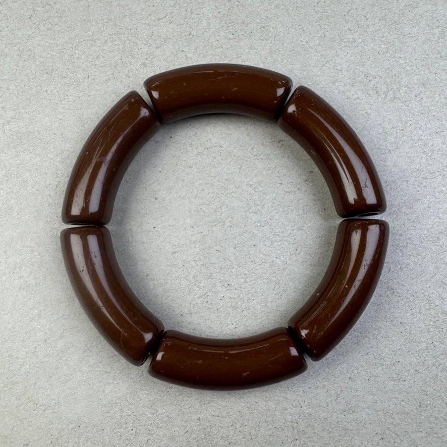 Acrílico Tubo Curvado SMILE 34.5 x 13 x 11 mm Marrón Chocolate