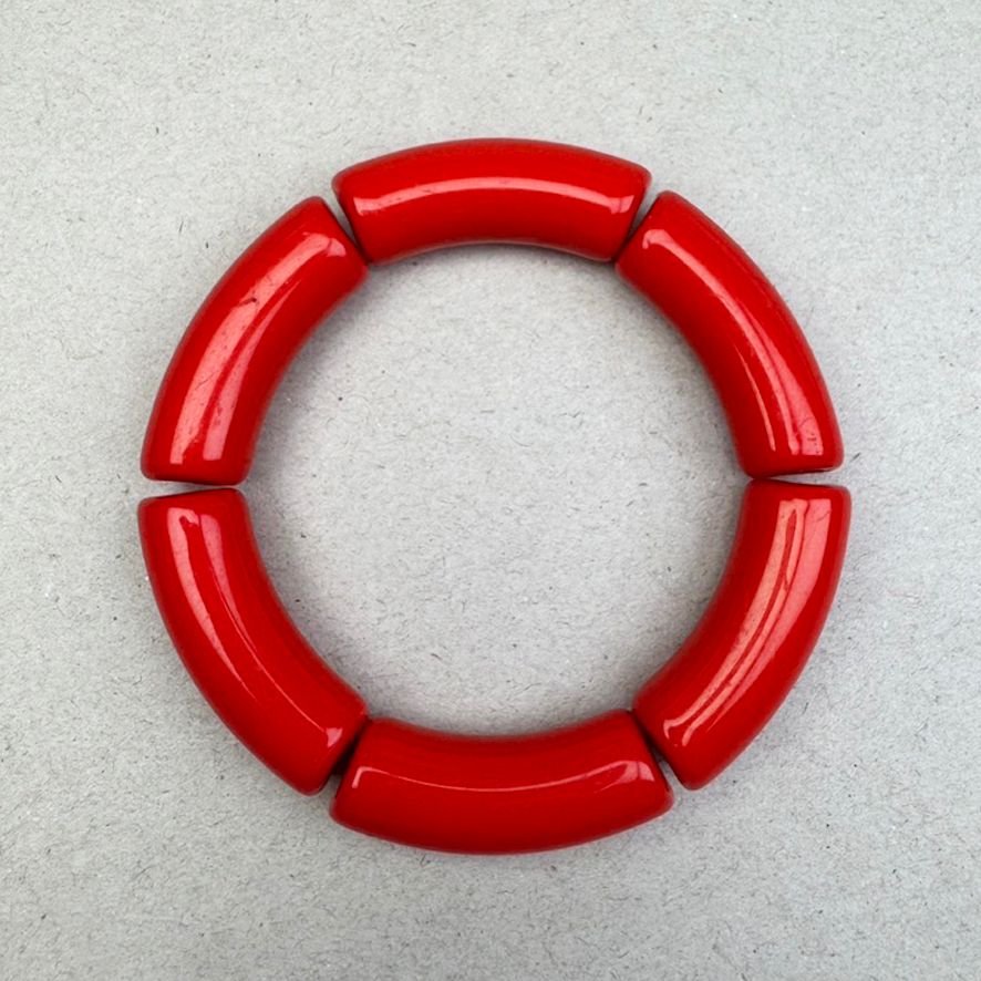 Acrílico Tubo Curvado SMILE 34.5 x 13 x 11 mm Rojo