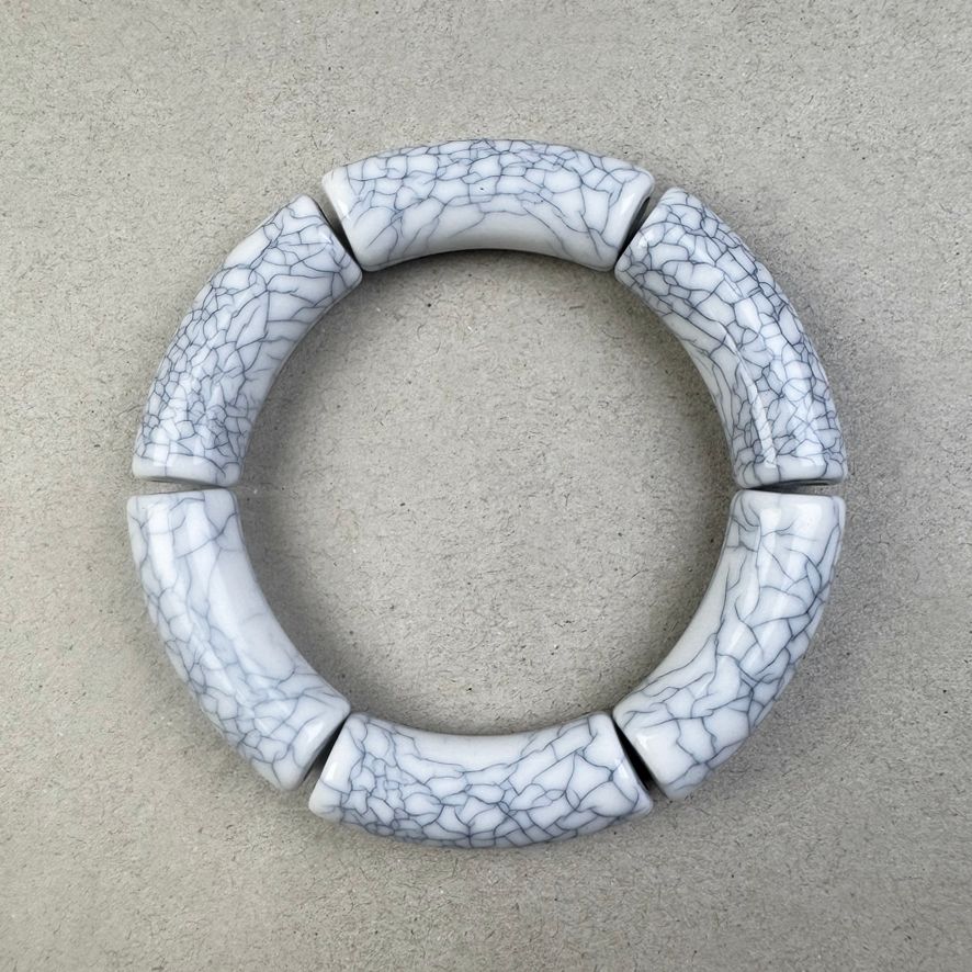 Acrílico Tubo Curvado SMILE 34.5 x 13 x 11 mm Blanco Craquelado