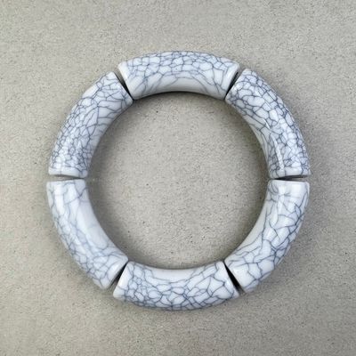 Acrílico Tubo Curvado SMILE 34.5 x 13 x 11 mm Blanco Craquelado