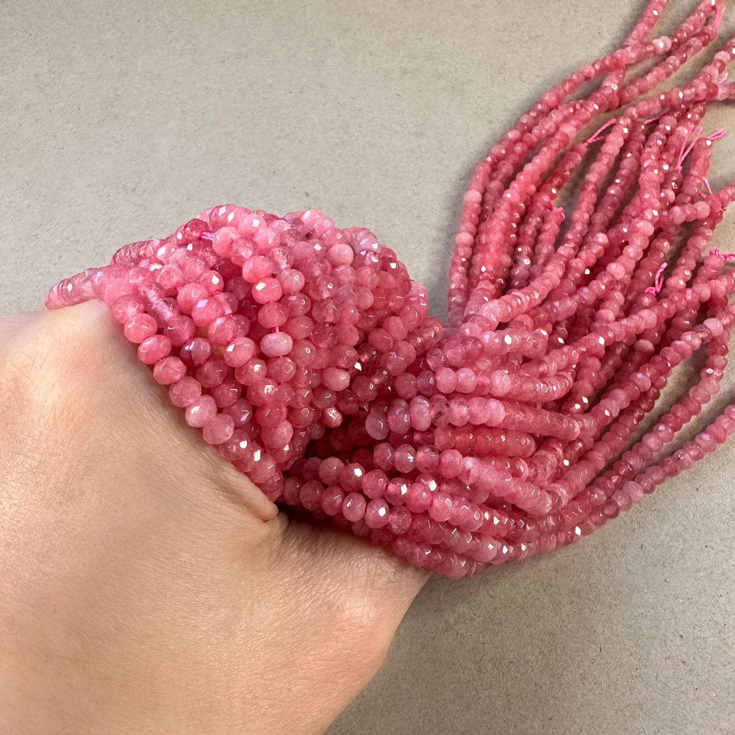 Piedra Natural Jade de Malasia 4 x 3 mm Rosado