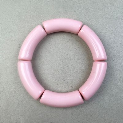 Acrílico Tubo Curvado SMILE 34.5 x 13 x 11 mm Rosado
