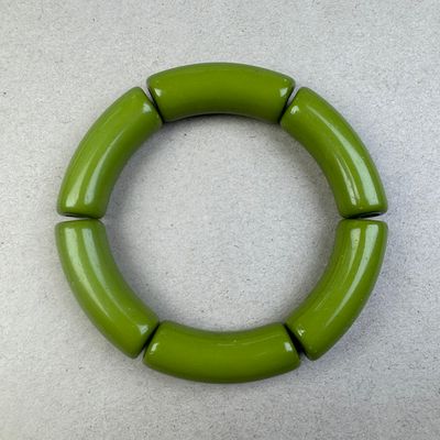 Acrílico Tubo Curvado SMILE 34.5 x 13 x 11 mm Verde Pistacho