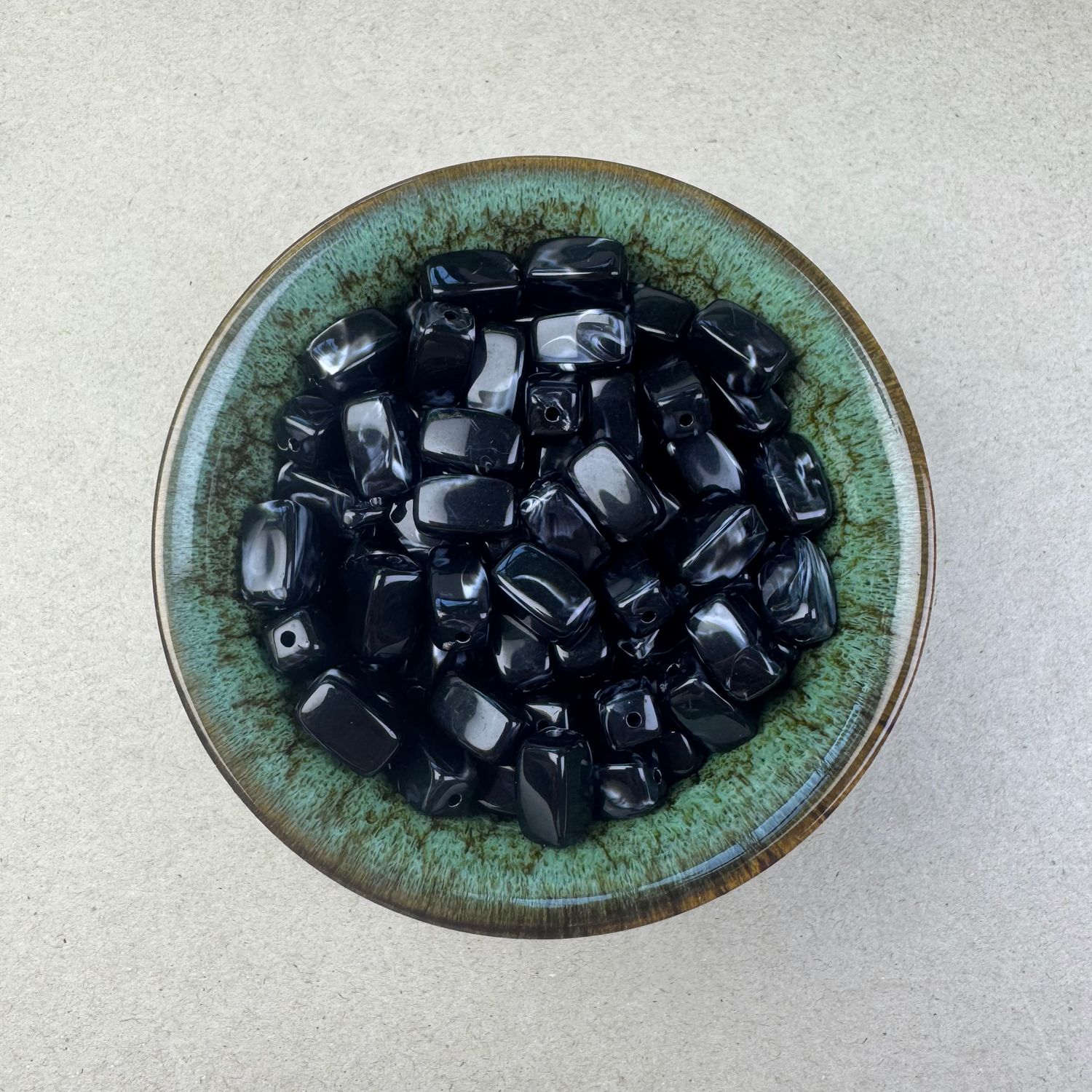 Acrílico STONE Rectangular 13 x 7.5 x 7.5 mm Negro Marmolado