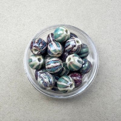 Cerámica Redonda Pumpkin 12 mm Esmaltada Verde Menta