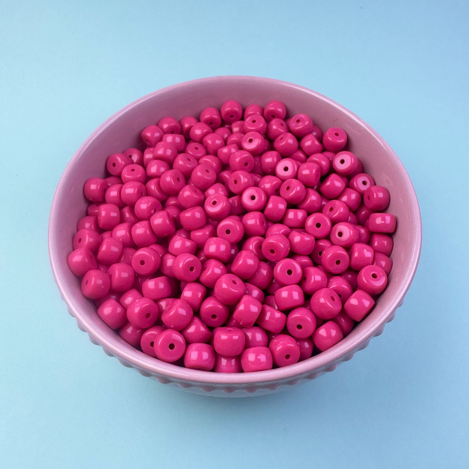 Acrílico Opaco Barril 10 x 7 mm Fucsia