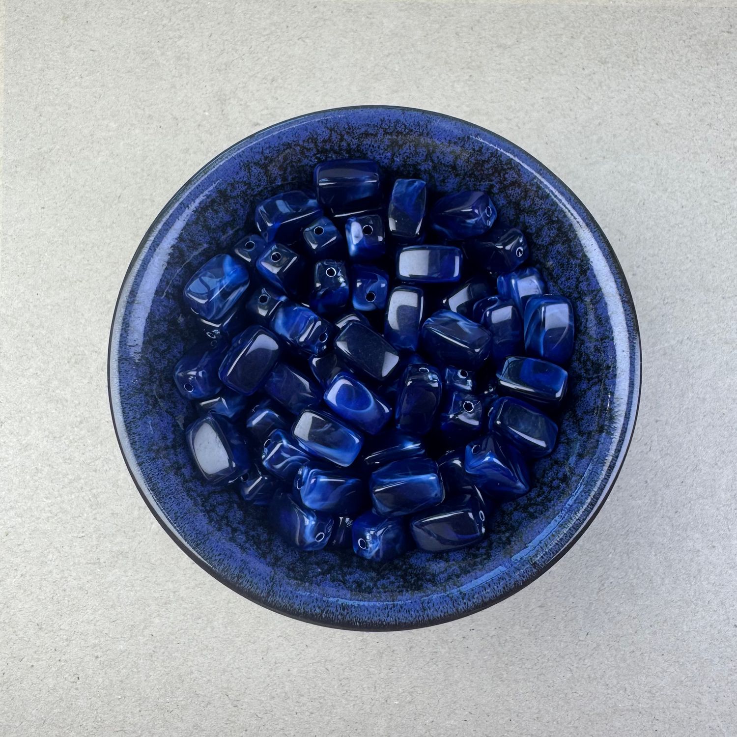 Acrílico STONE Rectangular 13 x 7.5 x 7.5 mm Azul Marmolado