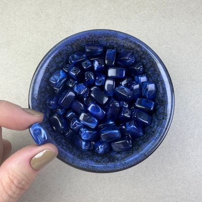 Acrílico STONE Rectangular 13 x 7.5 x 7.5 mm Azul Marmolado