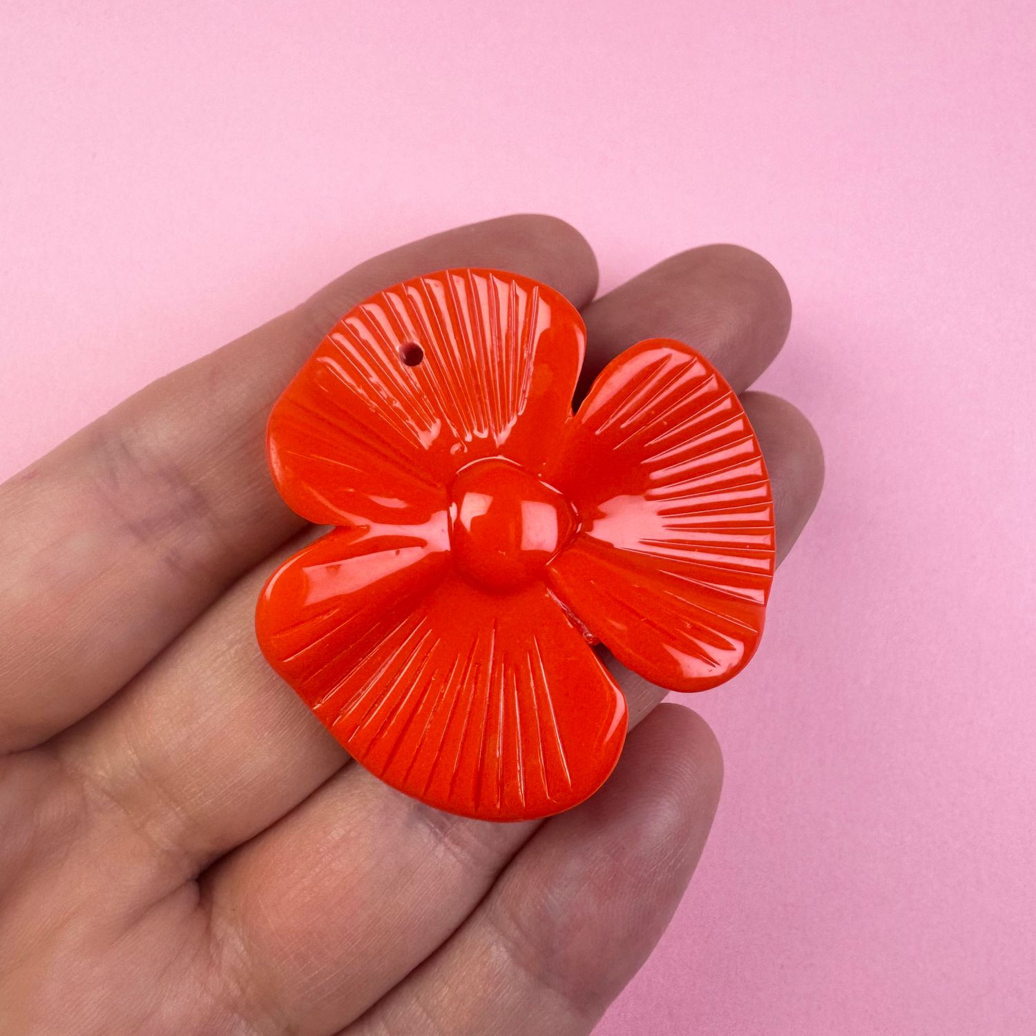 Dije de Resina Opaco Flor 43 x 42 x 8 mm Naranja