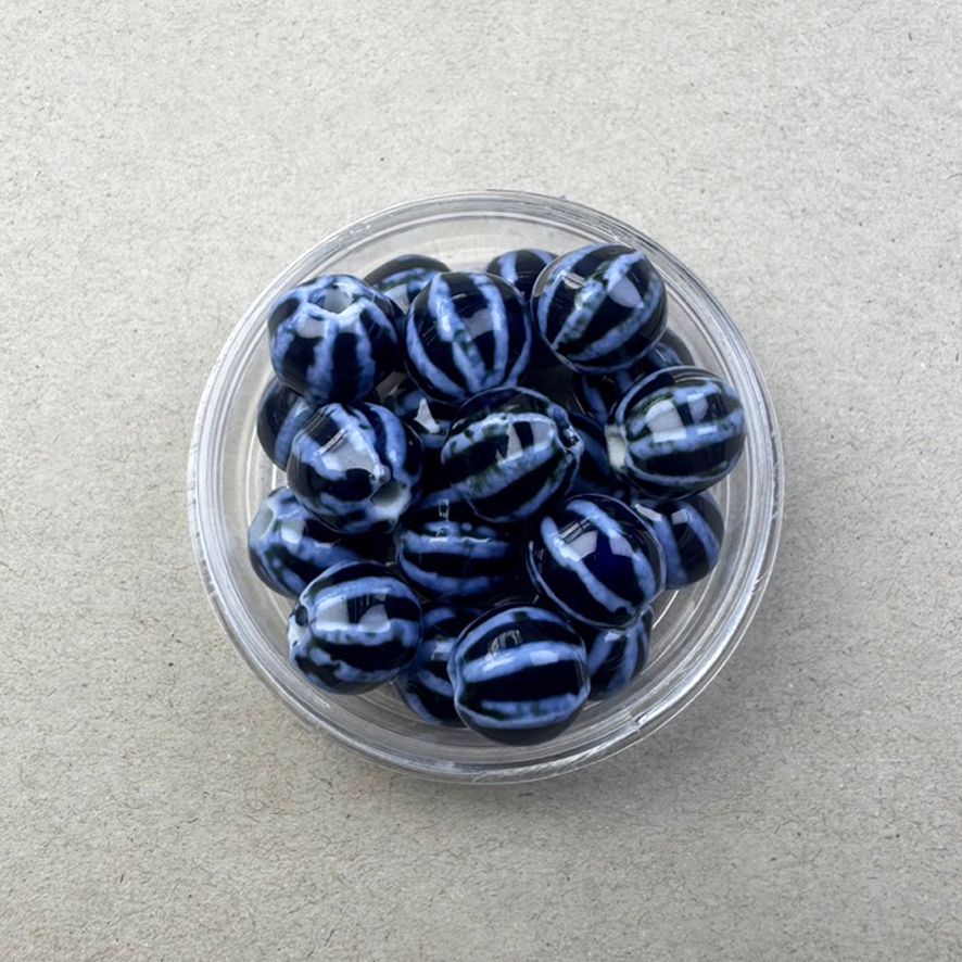 Cerámica Redonda Pumpkin 12 mm Esmaltada Azul