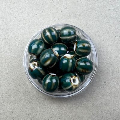 Cerámica Redonda Pumpkin 12 mm Esmaltada Verde Petroleo