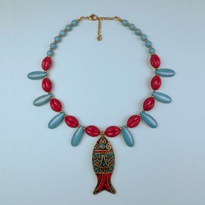 Piedra Sintética Turquesa Oval Labrada 16 x 12 mm Roja