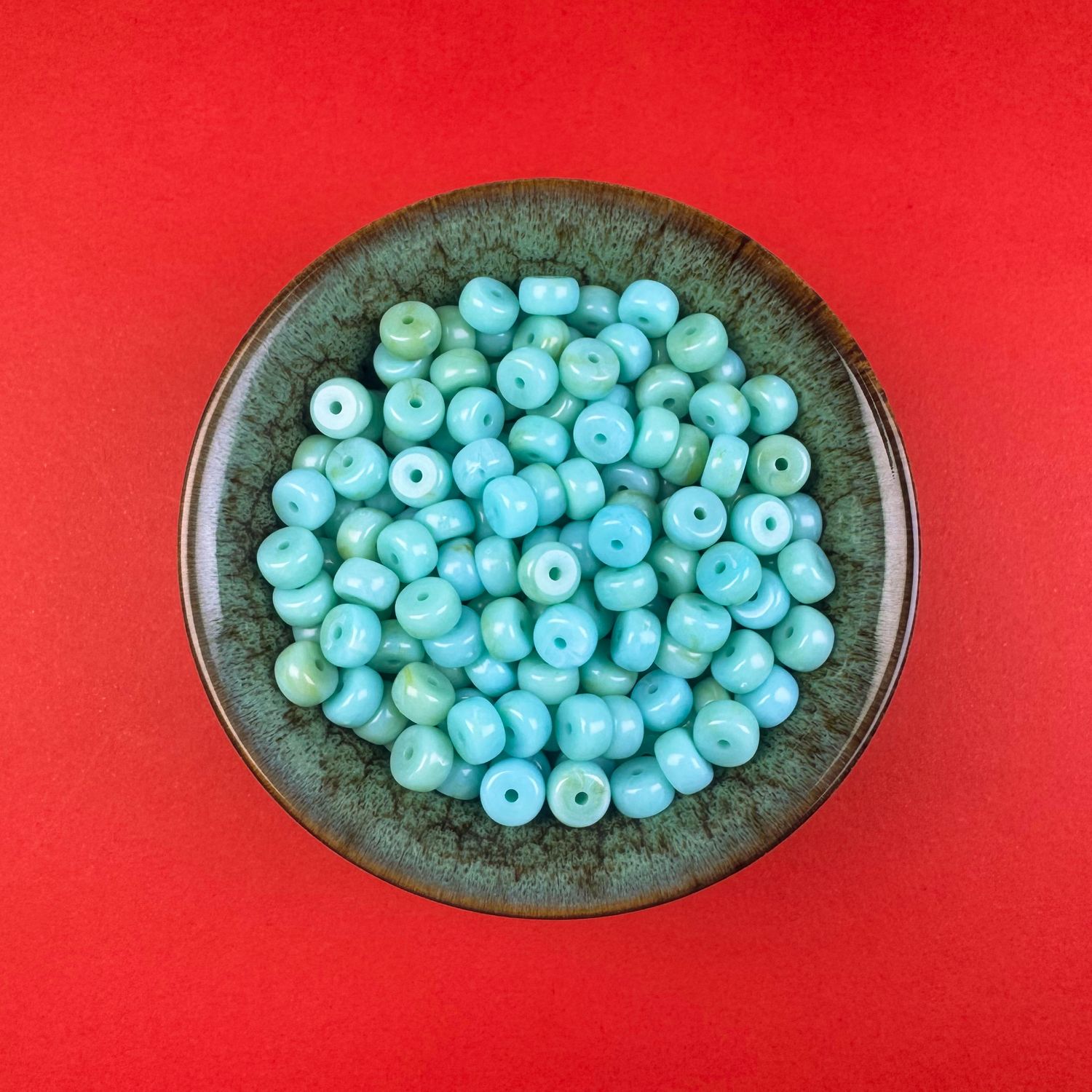 Acrílico STONE Barril 8 x 5 mm Aqua / Celeste Marmolado