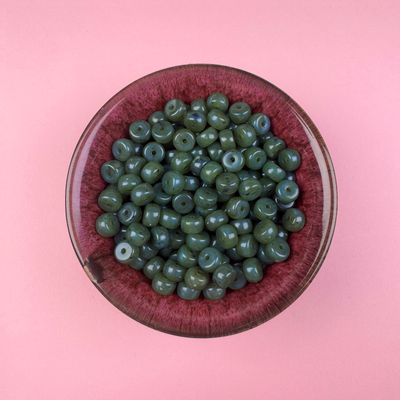 Acrílico STONE Barril 8 x 5 mm Verde Inglés Tornasolado