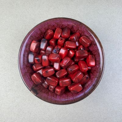 Acrílico STONE Rectangular 13 x 7.5 x 7.5 mm Rojo Marmolado