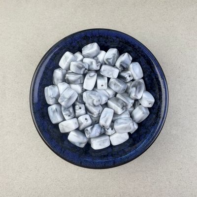 Acrílico STONE Rectangular 13 x 7.5 x 7.5 mm Blanco Marmolado