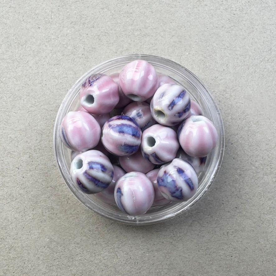 Cerámica Redonda Pumpkin 12 mm Esmaltada Rosa