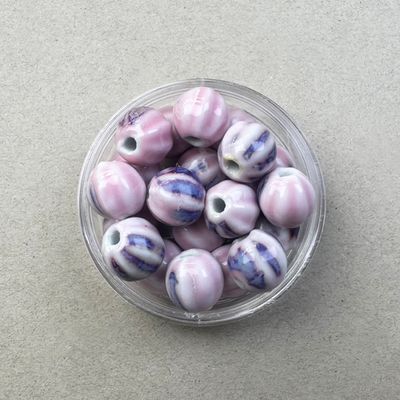 Cerámica Redonda Pumpkin 12 mm Esmaltada Rosa