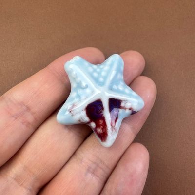 Cerámica Estrella Esmaltada 39 x 37 x 15.5 mm Celeste