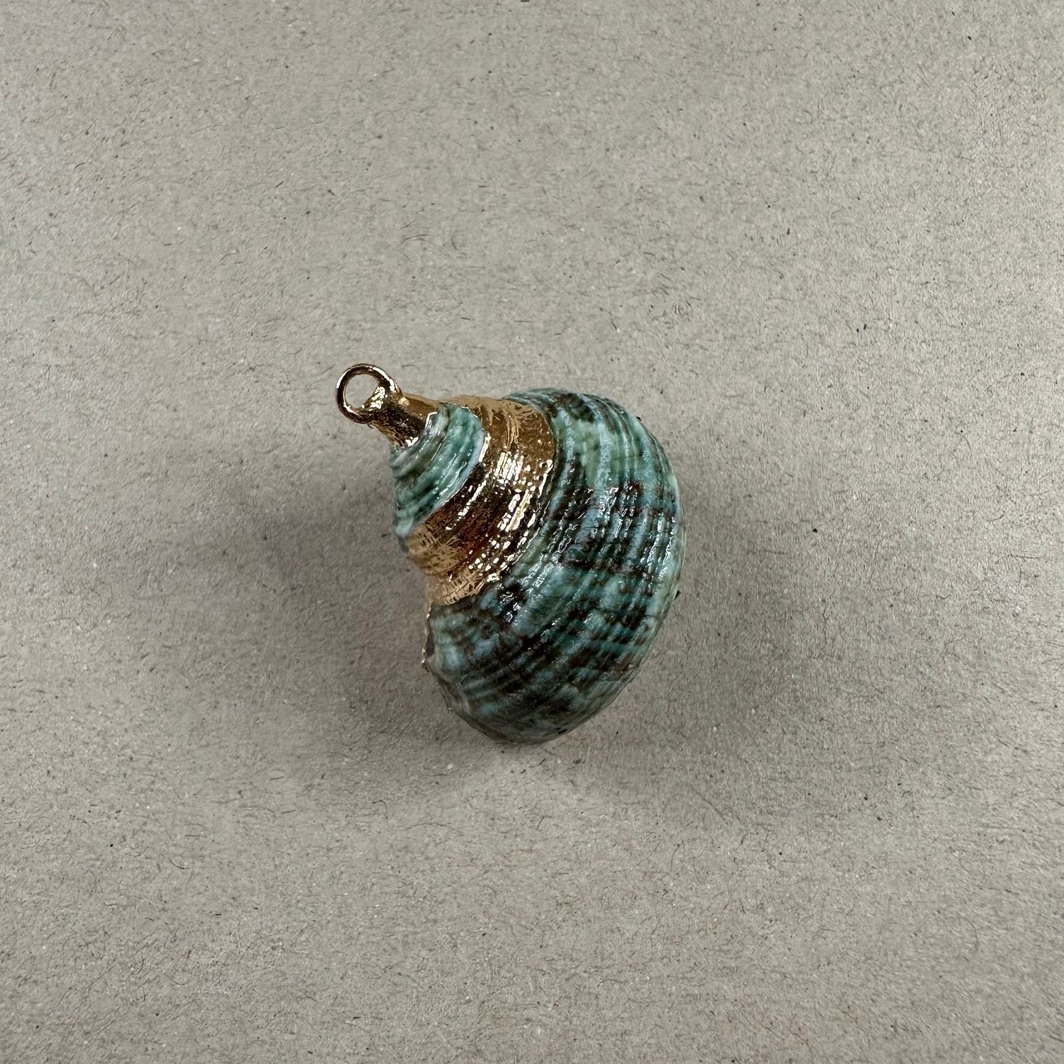 Dije Caracol Terminación Dorado Teñido Verde 40 x 30 x 20 mm